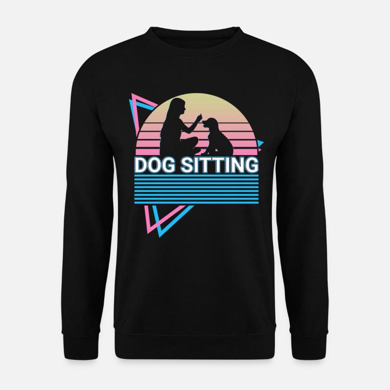 Dog Sitting Retro Trainer - Unisex Sweatshirt - black