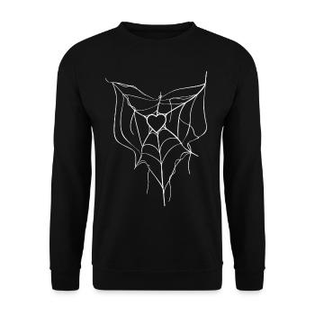 Toile d’araignée Coeur Goth Gothic Spider Net - Sweat-shirt Unisexe - noir - Devant - Alina (178cm) & Michal (187cm)