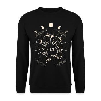 Kawaii Bear Moon Phases Gothic Two Headed Bear - Sweat-shirt Unisexe - noir - Devant - Alina (178cm) & Michal (187cm)