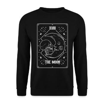 Carte de Tarot Gothique Crâne Lune Goth La Lune - Sweat-shirt Unisexe - noir - Devant - Alina (178cm) & Michal (187cm)