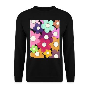 Bloomcore Aesthetic Flowers Flowercore - Unisex Sweatshirt - black - Front - Alina (178cm) & Michal (187cm)