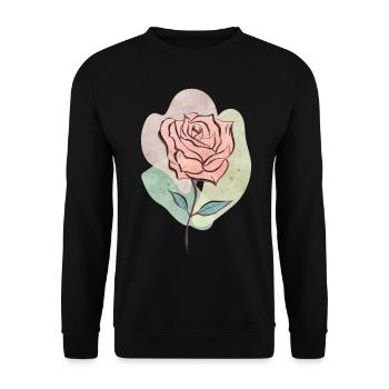 Bohemian Aesthetic Red Rose Retro Pastel - Unisex Sweatshirt - black - Front - Alina (178cm) & Michal (187cm)