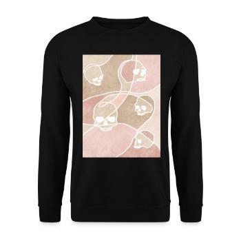 Bohemian Aesthetic Gothic Skull Goth Retro Pastel - Unisex Pullover - Schwarz - Vorne - Alina (178cm) & Michal (187cm)