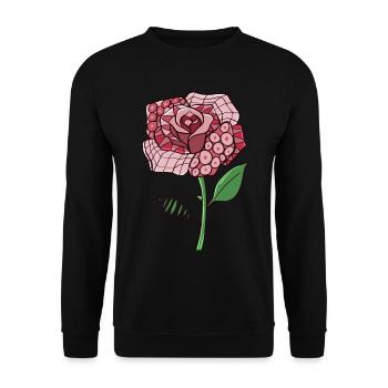 Avant Garde Aesthetic Rose Weirdcore Hippie - Unisex Pullover - Schwarz - Vorne - Alina (178cm) & Michal (187cm)