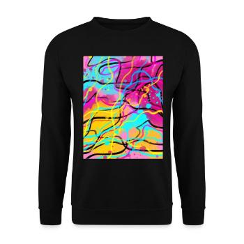 Art Academia Aesthetic Pastel Watercolor - Unisex Pullover - Schwarz - Vorne - Alina (178cm) & Michal (187cm)
