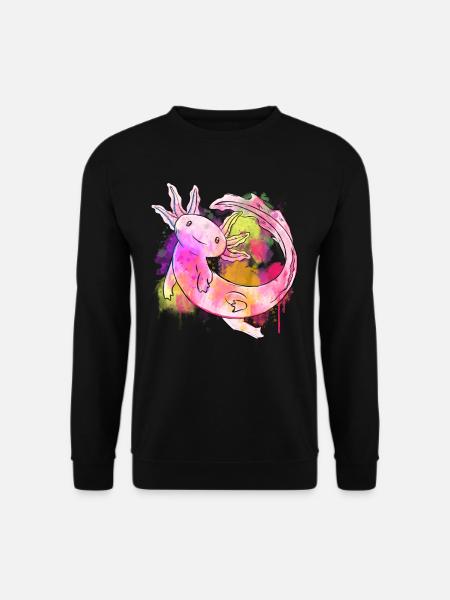 Art Academia Aesthetic Axolotl Watercolor - Unisex Pullover - Schwarz