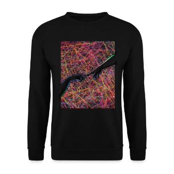 Art Academia Aesthetic Creation Of Adam - Unisex Sweatshirt - black - Front - Alina (178cm) & Michal (187cm)