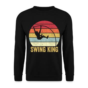 Fun Perle Vault Saut à la perche Swing King - Sweat-shirt Unisexe - noir - Devant - Alina (178cm) & Michal (187cm)