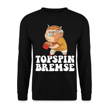 Topspin Frein Grand-père Joueur de tennis de table Tennis de table - Sweat-shirt Unisexe - noir - Devant - Alina (178cm) & Michal (187cm)