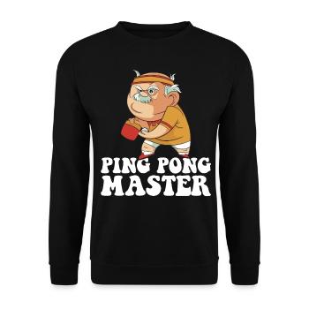Ping Pong Master Outfit Grandpa Table Tennis Player - Unisex Sweatshirt - black - Front - Alina (178cm) & Michal (187cm)