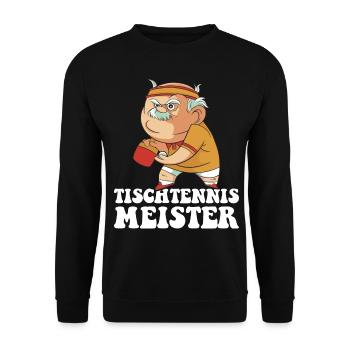 Table Tennis Master Grandpa Table Tennis Player - Unisex Sweatshirt - black - Front - Alina (178cm) & Michal (187cm)
