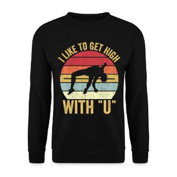 Saut à la perche amusant Saut à la perche - Sweat-shirt Unisexe - noir - Devant - Alina (178cm) & Michal (187cm)