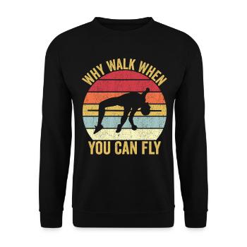 Funny Pole Vault Stabhochsprung Wenn du fliegen ka - Unisex Pullover - Schwarz - Vorne - Alina (178cm) & Michal (187cm)