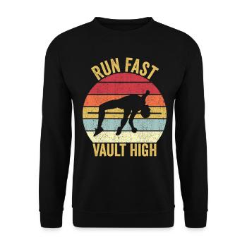 Fun Perle Vault Saut à la Perche Rapide - Sweat-shirt Unisexe - noir - Devant - Alina (178cm) & Michal (187cm)