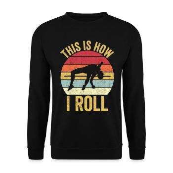 Funny Pole Vaulting Pole Vault How I Roll - Unisex Sweatshirt - black - Front - Alina (178cm) & Michal (187cm)