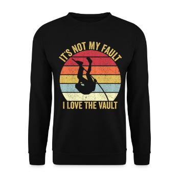 Funny Pole Vaulting Stabhochsprung Ich liebe den S - Unisex Pullover - Schwarz - Vorne - Alina (178cm) & Michal (187cm)