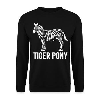 Funny Zebra Tiger Pony - Unisex Sweatshirt - black - Front - Alina (178cm) & Michal (187cm)