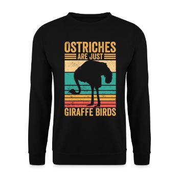 Drôles d’autruches ne sont que des girafes oiseaux rétro - Sweat-shirt Unisexe - noir - Devant - Alina (178cm) & Michal (187cm)