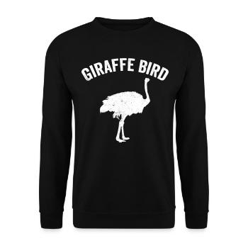 Drôle d’oiseau girafe d’autruche - Sweat-shirt Unisexe - noir - Devant - Alina (178cm) & Michal (187cm)