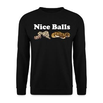 Drôle de boule Python Serpent - Sweat-shirt Unisexe - noir - Devant - Alina (178cm) & Michal (187cm)
