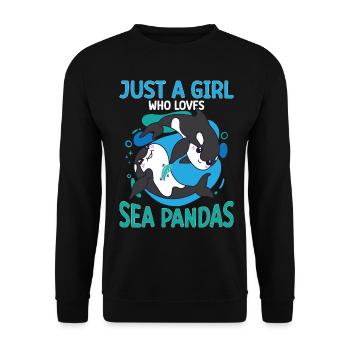 Drôle d’orque Whale Sea Panda - Sweat-shirt Unisexe - noir - Devant - Alina (178cm) & Michal (187cm)