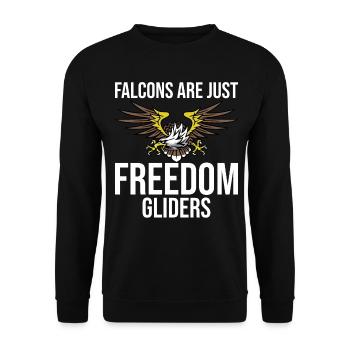 Merry falcons are just freedom gliders - Unisex Sweatshirt - black - Front - Alina (178cm) & Michal (187cm)