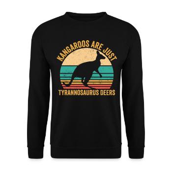 Les kangourous drôles ne sont que des cerfs Tyrannosaurus Re - Sweat-shirt Unisexe - noir - Devant - Alina (178cm) & Michal (187cm)