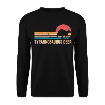Funny Kangaroo Tyrannosaurus Deer Retro - Unisex Sweatshirt - black - Front - Alina (178cm) & Michal (187cm)