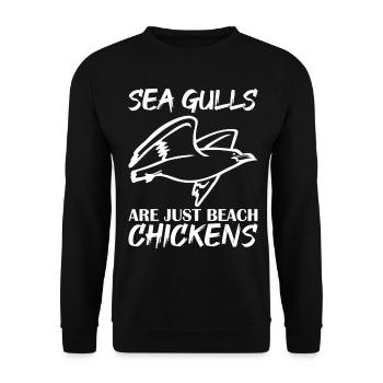 Joyeux Mouettes Mouettes ne sont que des poulets de plage - Sweat-shirt Unisexe - noir - Devant - Alina (178cm) & Michal (187cm)