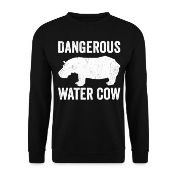 Lustiges Nilpferd Nilpferd Gefährliche Wasserkuh - Unisex Pullover - Schwarz - Vorne - Alina (178cm) & Michal (187cm)
