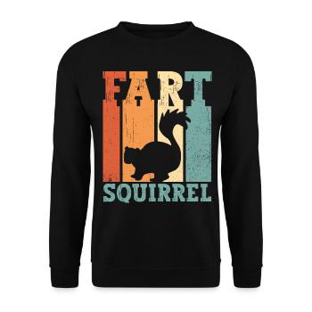 Funny Skunk Fart Squirrel Retro - Unisex Sweatshirt - black - Front - Alina (178cm) & Michal (187cm)
