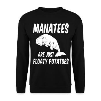 Les lamantins drôles sont simplement des pommes de terre nageuses - Sweat-shirt Unisexe - noir - Devant - Alina (178cm) & Michal (187cm)