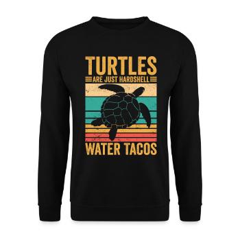 Les tortues drôles ne sont que de l’eau à carapace dure-T - Sweat-shirt Unisexe - noir - Devant - Alina (178cm) & Michal (187cm)