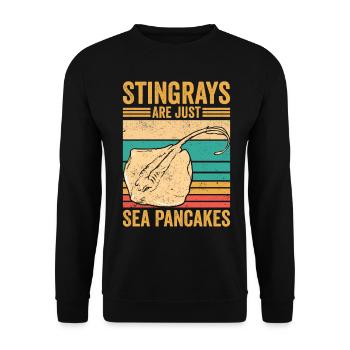 Lustige Stachelrochen Mantarochen sind nur Meeresp - Unisex Pullover - Schwarz - Vorne - Alina (178cm) & Michal (187cm)