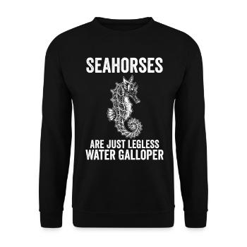 Les hippocampes drôles ne sont que des galops aquatiques sans jambes - Sweat-shirt Unisexe - noir - Devant - Alina (178cm) & Michal (187cm)