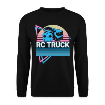 Rc Truck Retro - Unisex Sweatshirt - black - Front - Alina (178cm) & Michal (187cm)