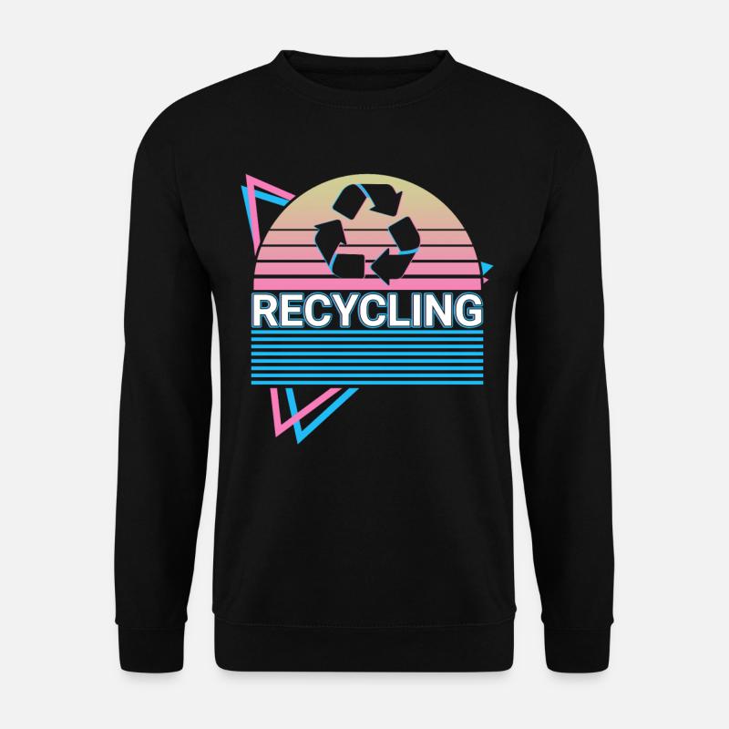 Recycling Recyceln Retro - Unisex Pullover - Schwarz