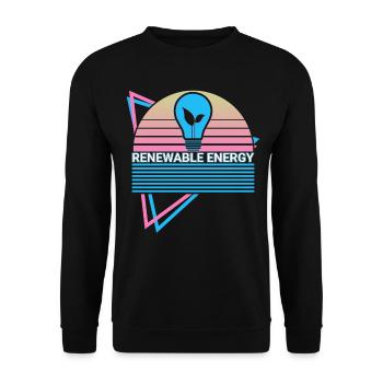Énergie renouvelable Énergie propre Rétro - Sweat-shirt Unisexe - noir - Devant - Alina (178cm) & Michal (187cm)