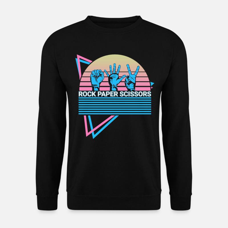 Rock Paper Scissors Retro - Unisex Pullover - Schwarz
