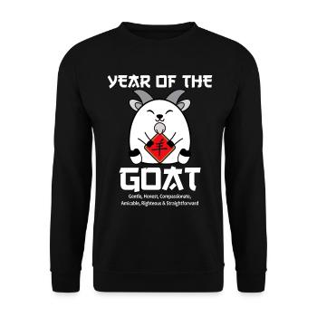 Année de la chèvre Nouvel An chinois Zodiacs amusants - Sweat-shirt Unisexe - noir - Devant - Alina (178cm) & Michal (187cm)