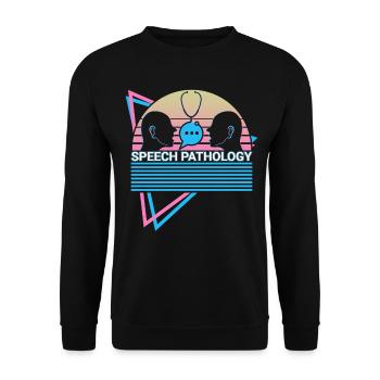 Speech Pathology Speech Pathologist Retro - Unisex Sweatshirt - black - Front - Alina (178cm) & Michal (187cm)
