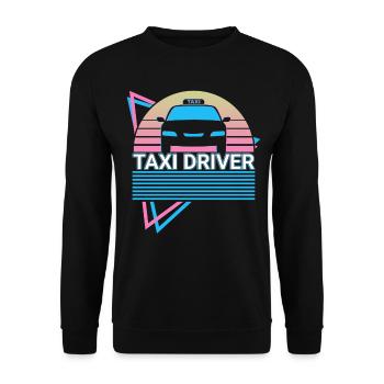 Taxifahrer Retro - Unisex Pullover - Schwarz - Vorne - Alina (178cm) & Michal (187cm)