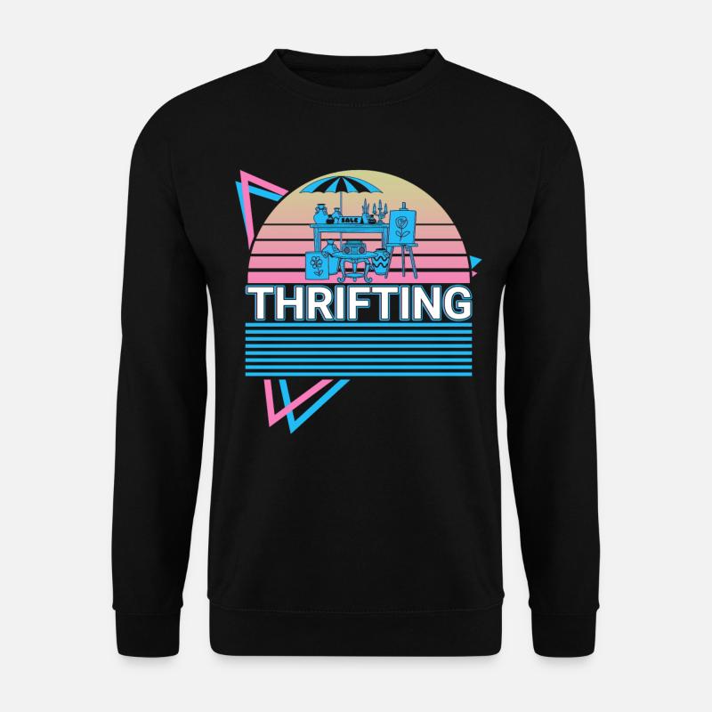 Thrifting Thrifter Retro - Unisex Pullover - Schwarz