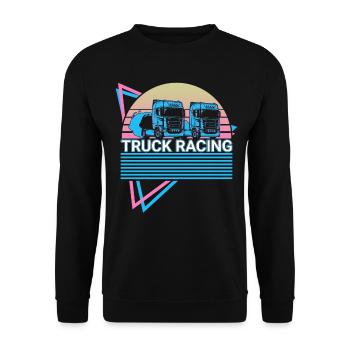Truck Racing Truck Racer Retro - Sweat-shirt Unisexe - noir - Devant - Alina (178cm) & Michal (187cm)
