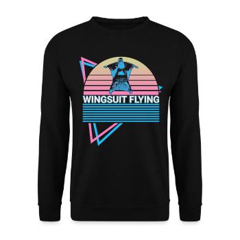 Wingsuit Flying Retro - Unisex Sweatshirt - black - Front - Alina (178cm) & Michal (187cm)