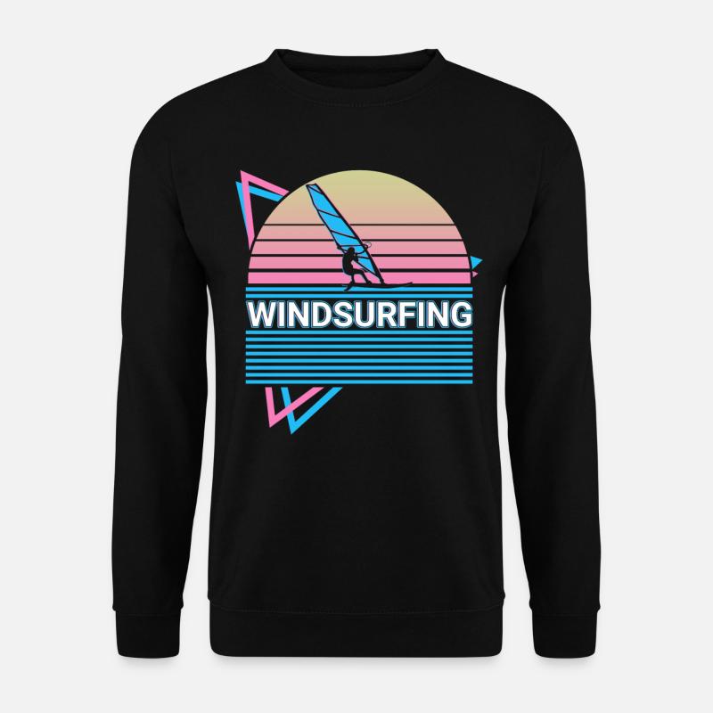Windsurfen Windsurfer Retro - Unisex Pullover - Schwarz