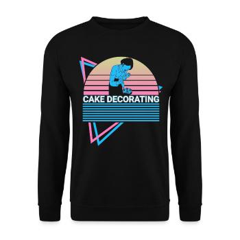 Cake Decoration Cake Decorateur Retro - Unisex Sweatshirt - black - Front - Alina (178cm) & Michal (187cm)