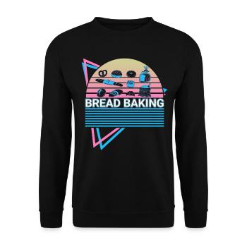 Brotbacken Bäcker Retro - Unisex Pullover - Schwarz - Vorne - Alina (178cm) & Michal (187cm)
