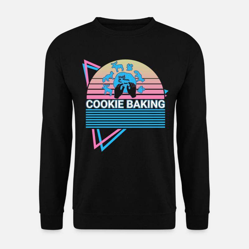 Plätzchen backen Bäcker Retro - Unisex Pullover - Schwarz