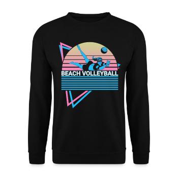 Joueur de beach-volley rétro - Sweat-shirt Unisexe - noir - Devant - Alina (178cm) & Michal (187cm)
